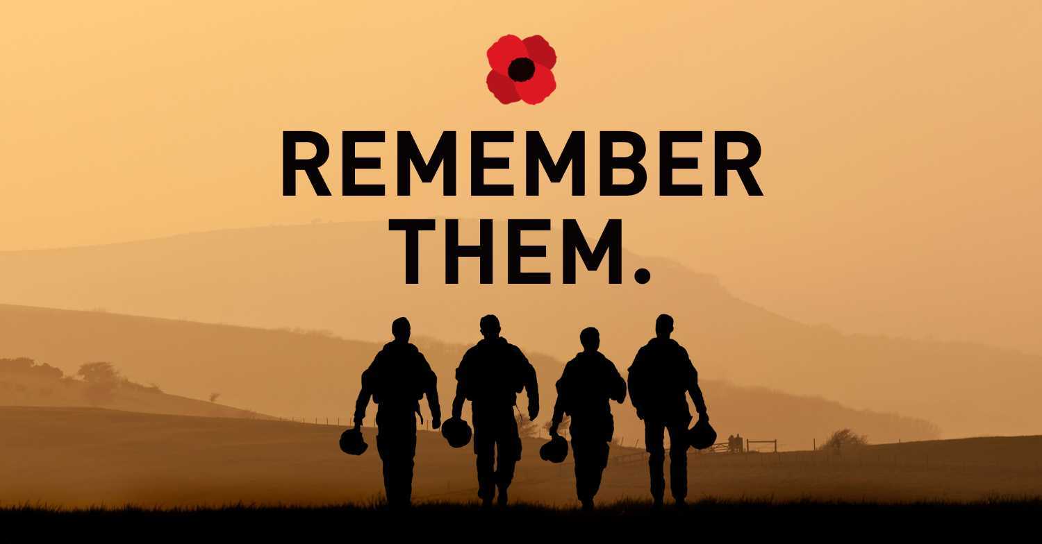 Remembrance Day Fundraising Campaign - Silhouettes of soldiers walking into the distance